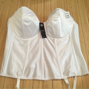 va bien classic satin bustier 38ddd msrp $62 White Garter Belt